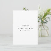 ミニマリスト フォト ブライズメイド 提案 招待状 (スタンド正面)