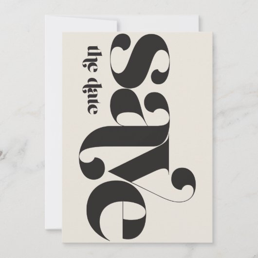 ミニマリスト フォト ブラック クリーム セーブザデート (正面)