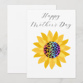 ミニマリスト フォラル イエロー ヒマワリ 母の日 シーズンカード (正面/裏面)