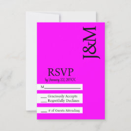 ミニマリスト フューシャ マゼンタ RSVP カード