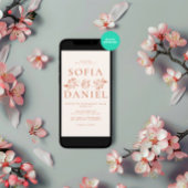 ミニマリスト フラワーの冬のウェディング 招待状