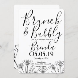 ミニマリスト フラワーボタニー フラワーラインアート ウェディング 招待状