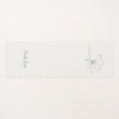 ミニマリスト フラワーライン アート ゼン アイボリー コーストブルー ヨガマット (正面(横))