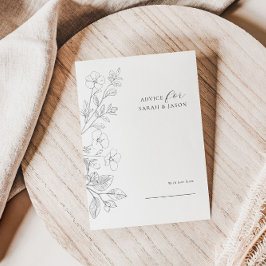 ミニマリスト フラワー ウェディング アドバイス カード