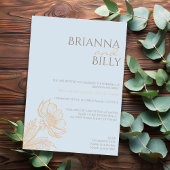 ミニマリスト フラワー ウェディング 招待状