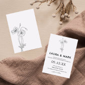 ミニマリスト フラワー ウェディング 招待状