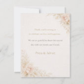 ミニマリスト フラワー ウェディング 招待状 (裏面)