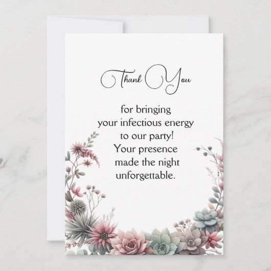 ミニマリスト フラワー サンキューカード (正面)