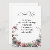 ミニマリスト フラワー サンキューカード (正面/裏面)