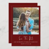 ミニマリスト フラワー セーブ・ザ・デート (正面/裏面)