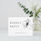 ミニマリスト フラワー ソング リクエスト RSVP ポストカード (スタンド正面)