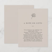 ミニマリスト フラワー ニュートラル ギフト ウェルカム ウィッシュ エンクロージャーカード (正面/裏面)