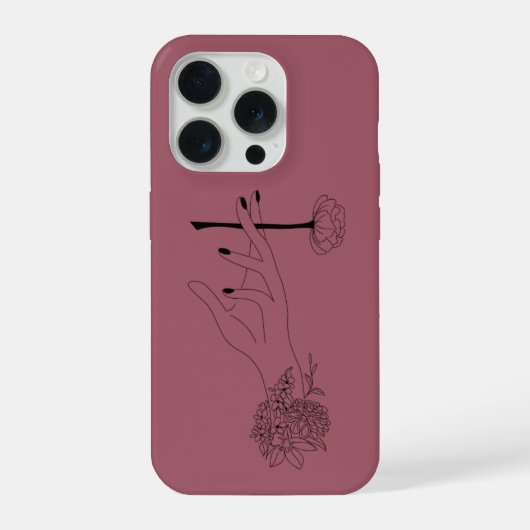 ミニマリスト フラワー ハンド ラインアート 携帯ケース iPhoneケース (裏面)