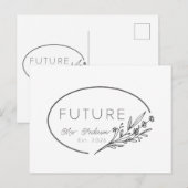 ミニマリスト フラワー フィーチャー 2026 未来のMrs. 結婚発表 案内ポストカード (正面/裏面)