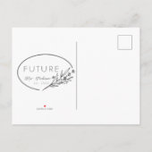 ミニマリスト フラワー フィーチャー 2026 未来のMrs. 結婚発表 案内ポストカード (裏面)