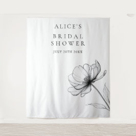 ミニマリスト フラワー ブライダル シャワー フォト バックドロップ タペストリー