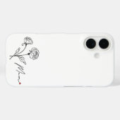 ミニマリスト フラワー ママ ギフト ハート付き Case-Mate iPhoneケース (裏面 (横))