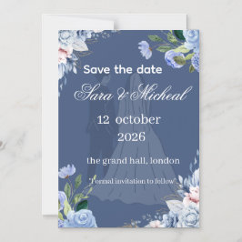 ミニマリスト フラワー ユーカリプタス Save the Date カード