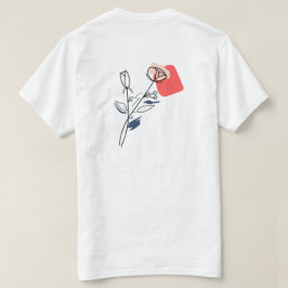 ミニマリスト フラワー ラインアート Tシャツ