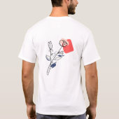 ミニマリスト フラワー ラインアート Tシャツ (裏面)
