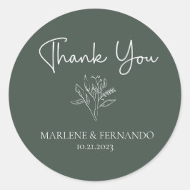 ミニマリスト フラワー ラウンドシール