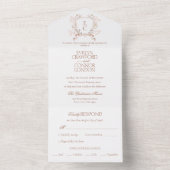 ミニマリスト フラワー 秋 フラワー クレスト 結婚式 出席確認 オールインワン招待状 (内側)