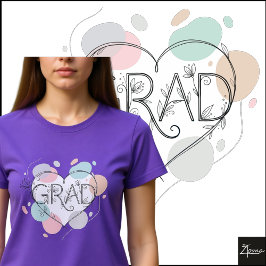 ミニマリスト フラワー GRAD パステル ハート スケッチ Tシャツ