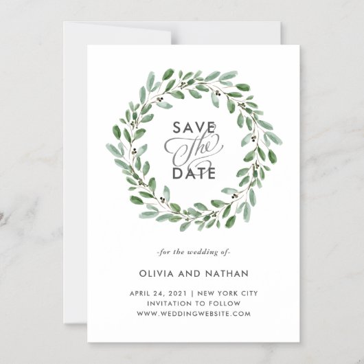 ミニマリスト フリージア | 結婚式の招待前のお知らせ マグネット招待状 (正面)