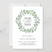 ミニマリスト フレッシュグリーン | 結婚式の招待前カード マグネット招待状 (正面)