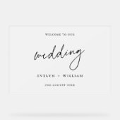 ミニマリスト・フロス結婚トの歓迎 アクリルサイン (正面)