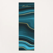 ミニマリスト·フローティール(緑がかった色)、ターコイズ、金ゴールド·ゲート ヨガマット (正面)