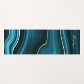 ミニマリスト·フローティール(緑がかった色)、ターコイズ、金ゴールド·ゲート ヨガマット (正面(横))