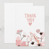 ミニマリスト フローラル サンクス カード (正面/裏面)
