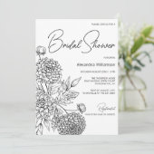 ミニマリスト フローラル ブライダル シャワー 招待状 (スタンド正面)