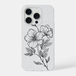 「ミニマリスト フローラル ライン アート」iPhone 15 Pro カバー