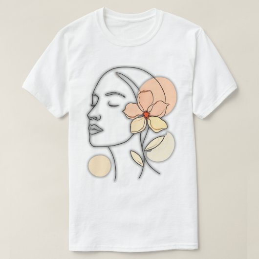 ミニマリスト フローラル Tシャツ (デザイン正面)
