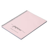 ミニマリスト ブッシュ ピンク ガーリー モノグラム 名前 スクリプト ノートブック (左側)