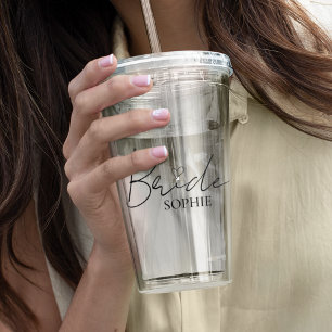ミニマリスト ブライド デザイン   オーダーメイド ネーム ギフト アクリルタンブラー