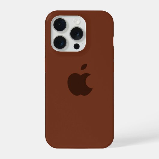 ミニマリスト ブラウン レザー調 iPhone ケース (裏面)