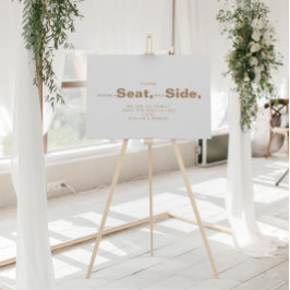 ミニマリスト ブラウン 着席指定の結婚式 ポスター