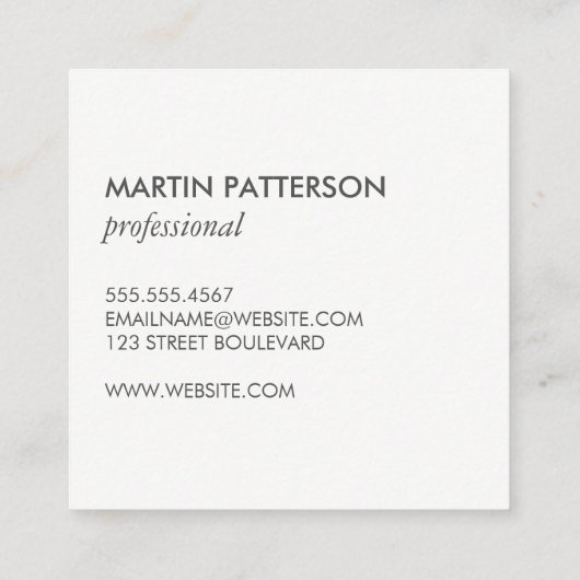 ミニマリスト/ブラケット装飾(青) スクエア名刺 (裏面)