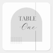 ミニマリスト ブラックカリグラフィー オーダーメイド テーブルナンバー スクエアシール (正面)