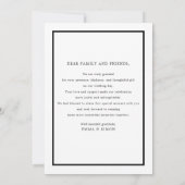 ミニマリスト ブラックフレーム フォト ウェディング サンクス サンキューカード (裏面)