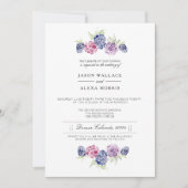 ミニマリスト ブラックベリー 水彩 ｜ エレガント ウェディング 招待状 (正面)