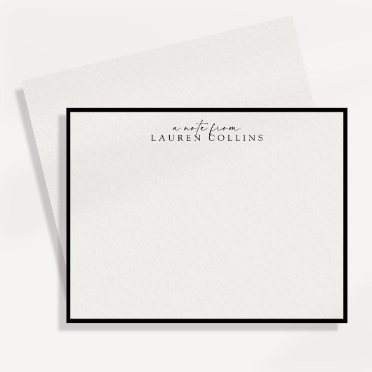 ミニマリスト ブラックボーダー 個人名入り グリーティングカード 招待状