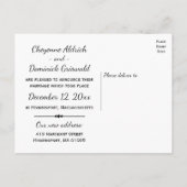 ミニマリスト·ブラック·たった今結婚しました結婚の発表 案内ポストカード (裏面)