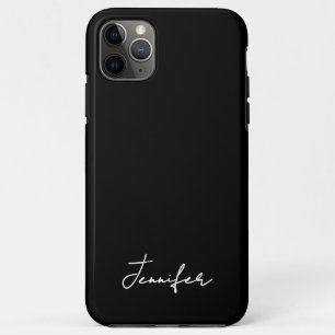 ミニマリスト ブラック カスタム 名前 サイン 手書き風デザイン iPhone 11 PRO MAXケース