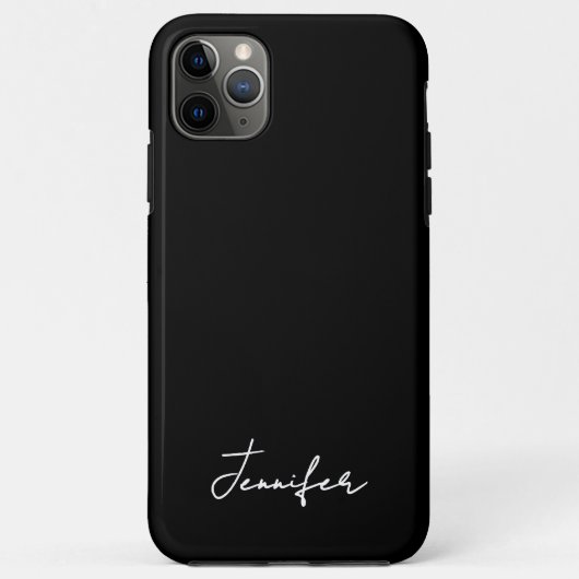 ミニマリスト ブラック カスタム 名前 サイン 手書き風デザイン Case-Mate iPhoneケース (裏面)