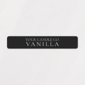 ミニマリスト ブラック キャンドル ラベル (デザイン1)