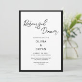 ミニマリスト ブラック スクリプト リハーサル 招待状 (スタンド正面)